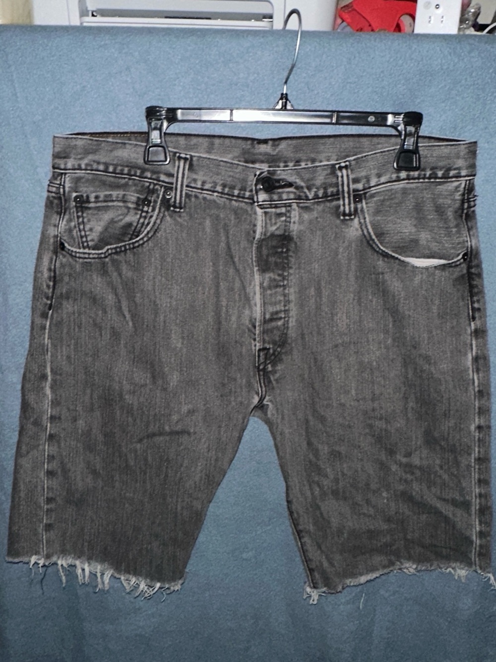 Levi's Black-Gray Cutoff Denim Shorts